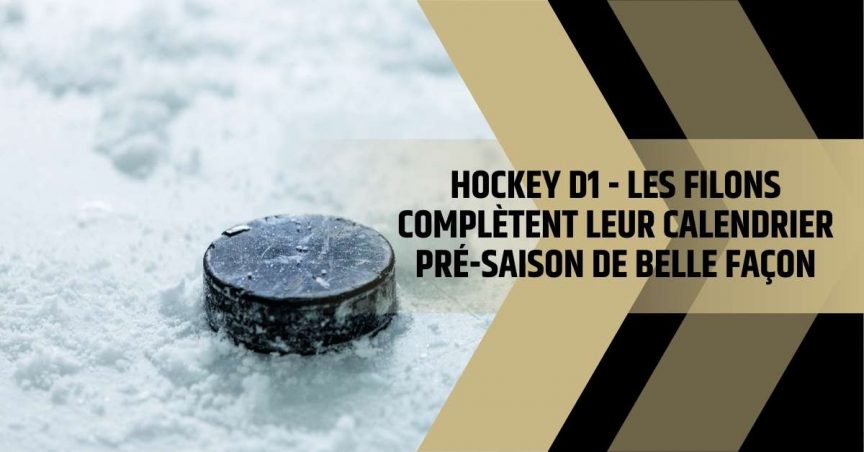 Hockey D1 - Les Filons complètent leur calendrier pré-saison de belle façon